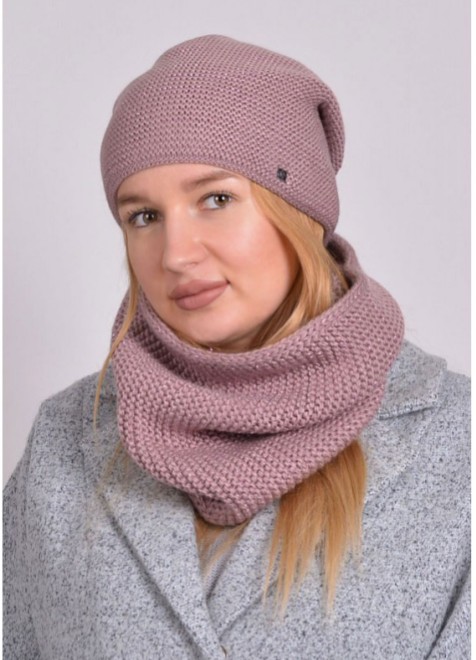

Комплект женский Monelo шапка и снуд (5034М) р 56-61 цвет пудра (581)
