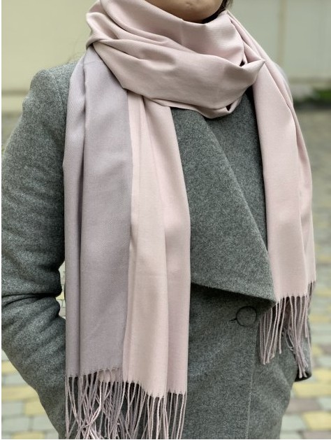 

Шарф кашемировый двухсторонний Cashmere светлая пудра (607)