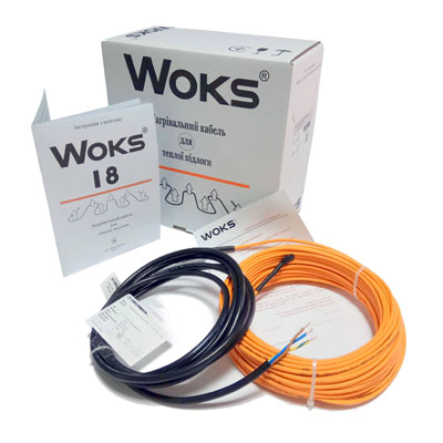 

Комплект для теплого пола под плитку двужильный Woks 18, 100 Вт, 6 м
