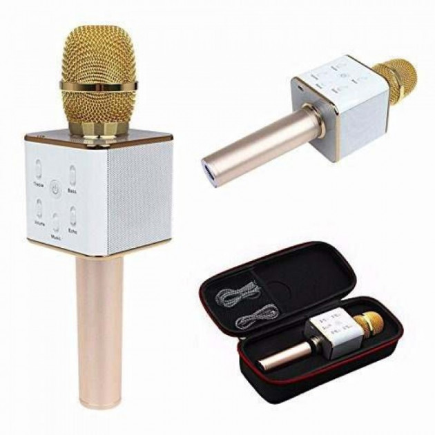 

Микрофон-Караоке колонка 2 в 1 Q9 Gold Pro Bluetooth DEV (2749-TD)