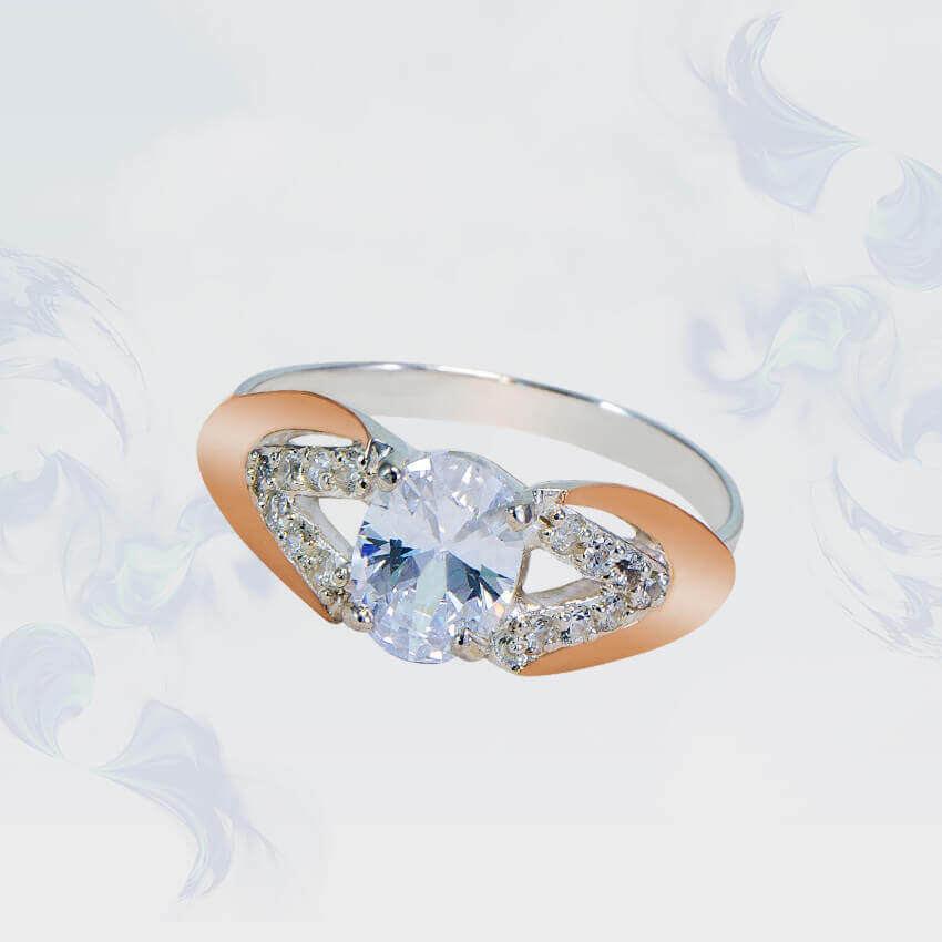 

Кольцо из серебра с золотыми вставками SilverUA модель 130 (размер 19,5)
