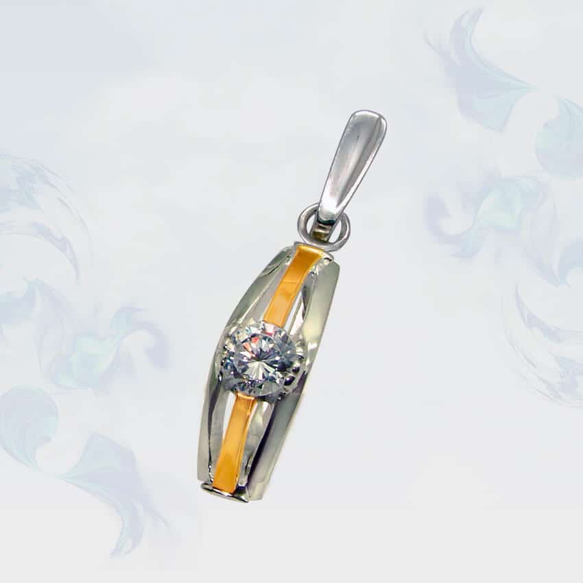 

Подвеска из серебра с золотыми вставками SilverUA модель 033