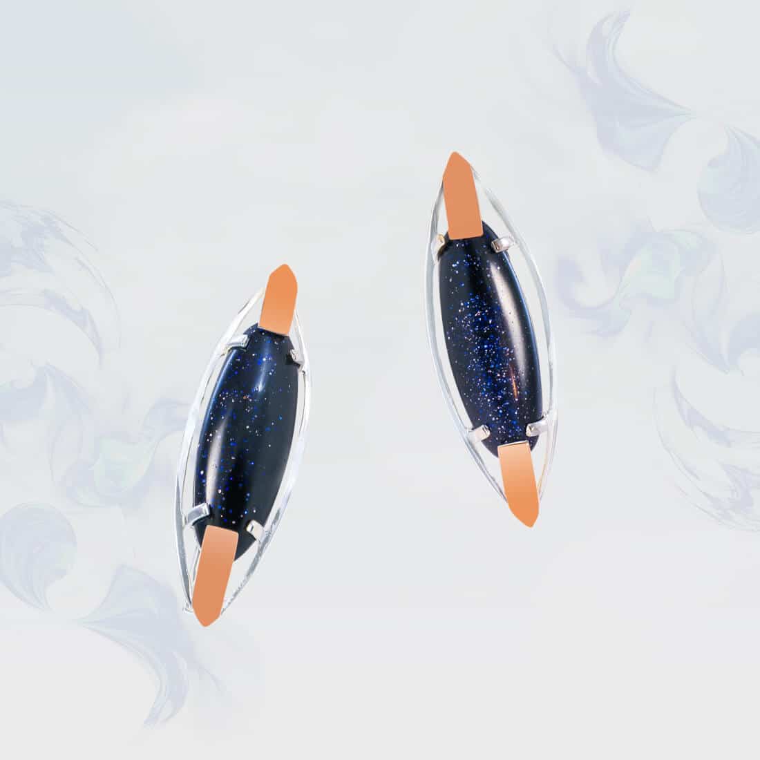 

Серьги из серебра с золотыми вставками SilverUA модель 064/1