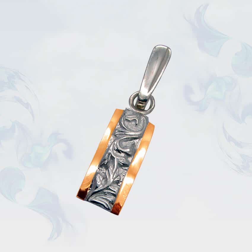 

Подвеска из серебра с золотыми вставками SilverUA модель 036