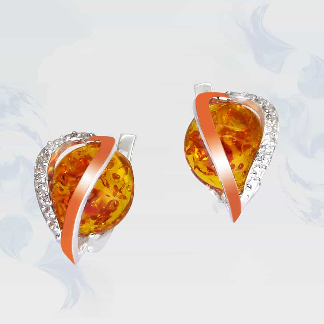 

Серьги из серебра с золотыми вставками SilverUA модель 084