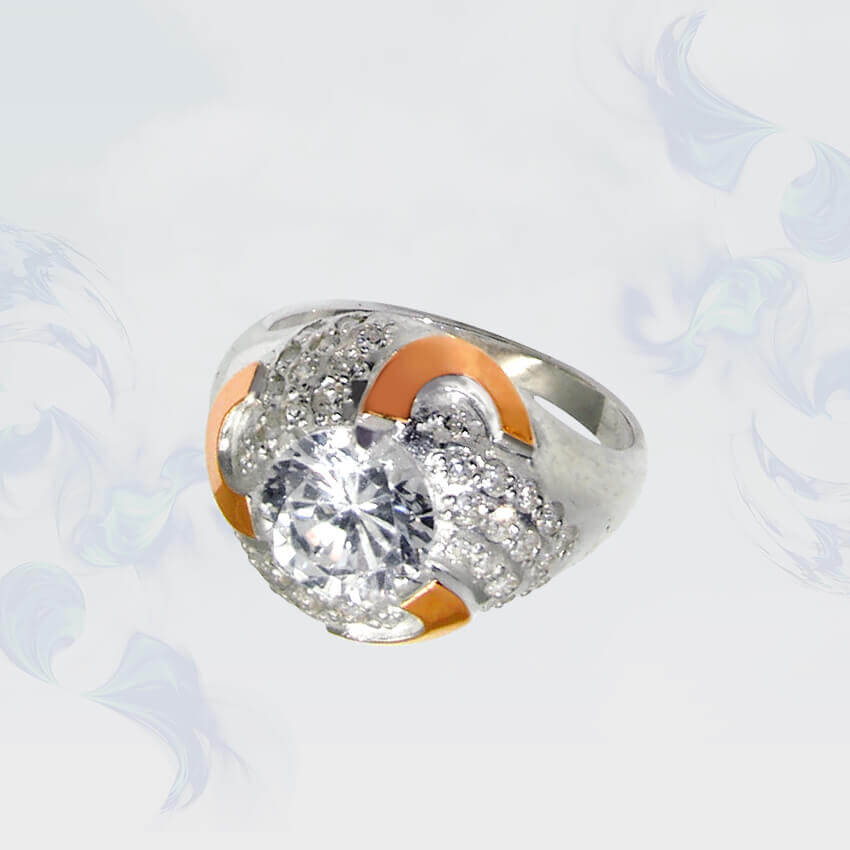 

Кольцо из серебра с золотыми вставками SilverUA модель 050 (размер 19,5)