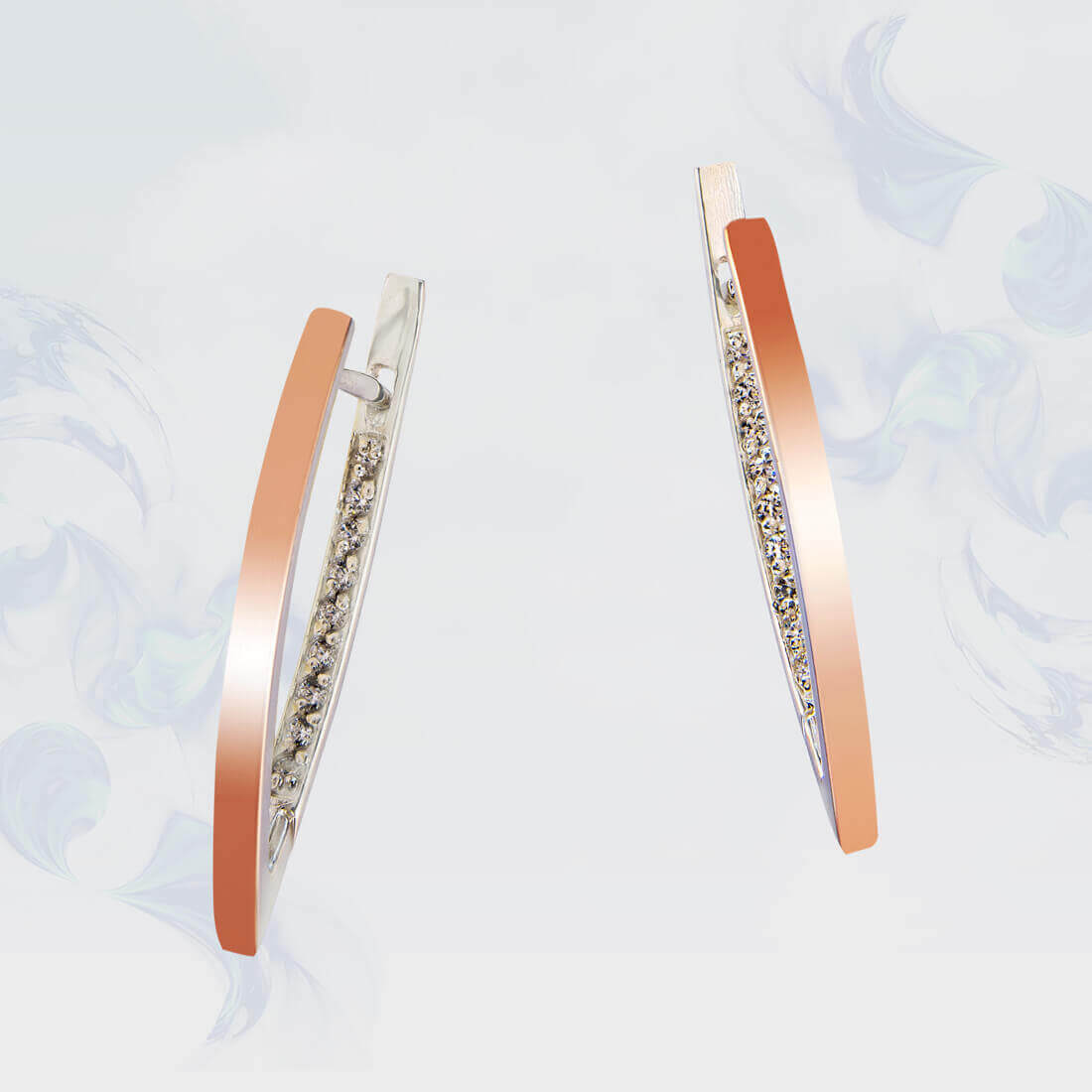 

Серьги из серебра с золотыми вставками SilverUA модель 158