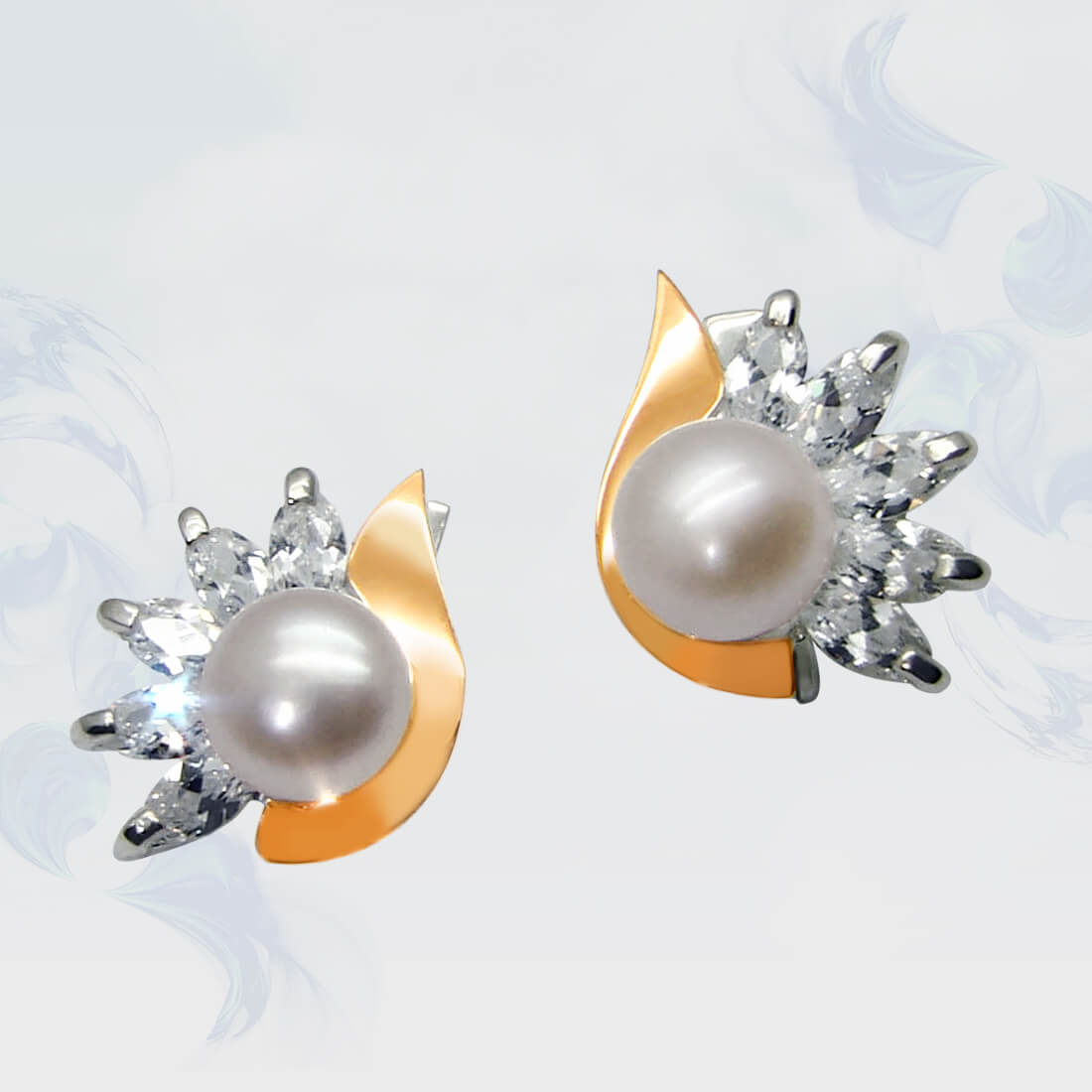 

Серьги из серебра с золотыми вставками SilverUA модель 062