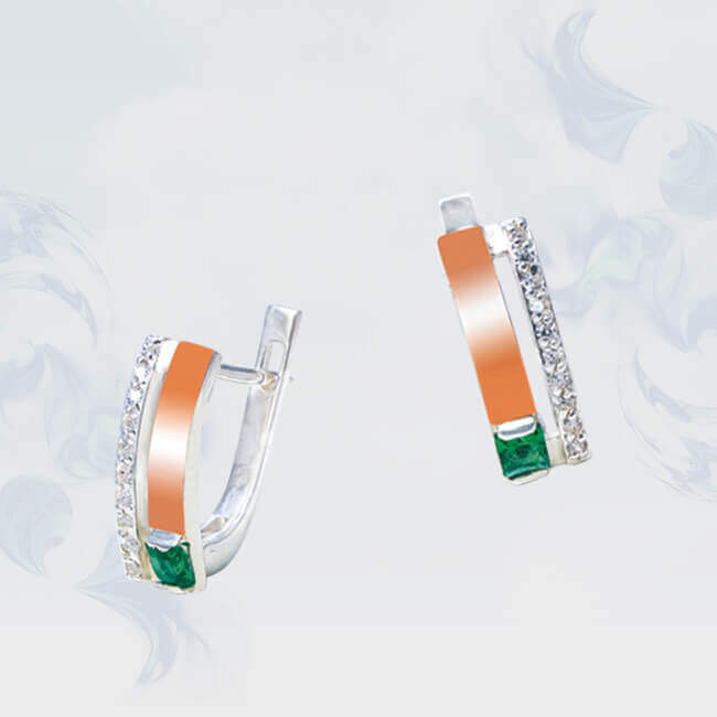 

Серьги из серебра с золотыми вставками SilverUA модель 202