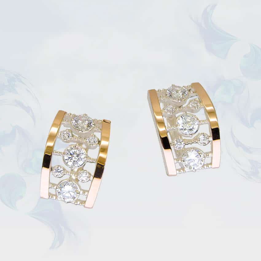 

Серьги из серебра с золотыми вставками SilverUA модель 102