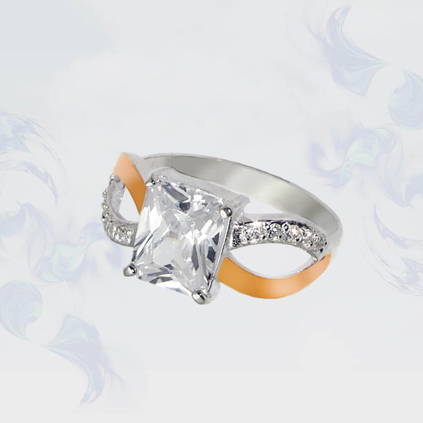 

Кольцо из серебра с золотыми вставками SilverUA модель 061 (размер 19,5)