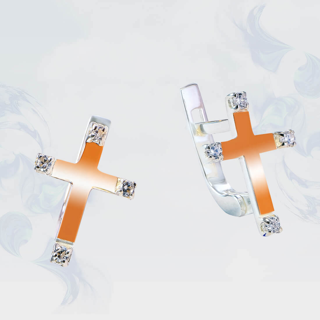 

Серьги из серебра с золотыми вставками SilverUA модель 189