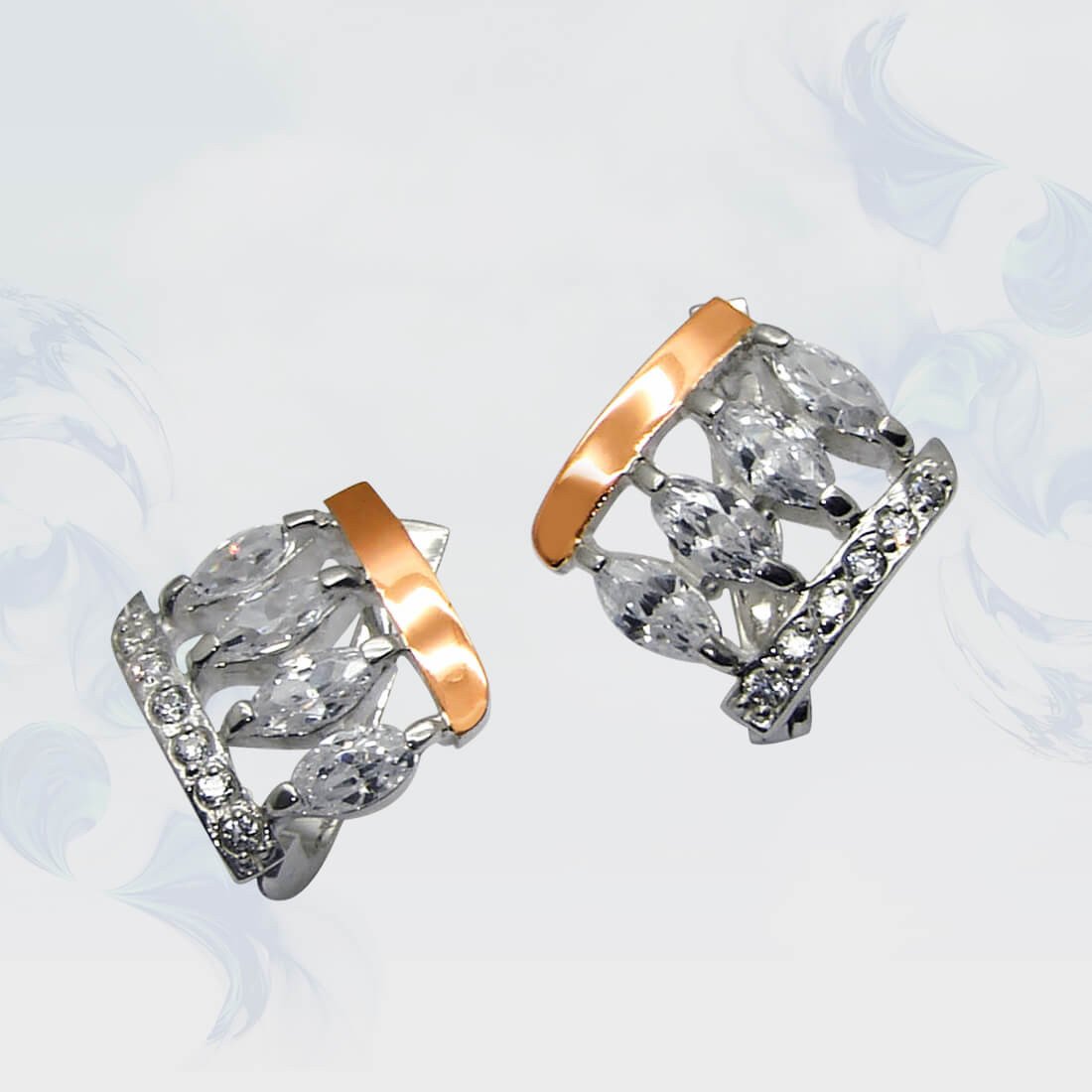 

Серьги из серебра с золотыми вставками SilverUA модель 052
