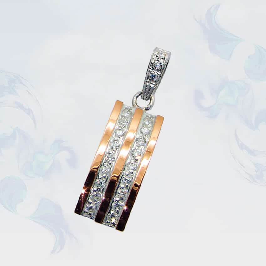 

Подвеска из серебра с золотыми вставками SilverUA модель 066