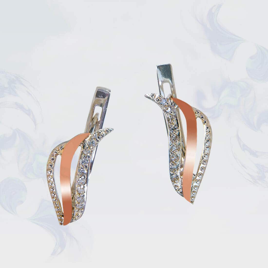 

Серьги из серебра с золотыми вставками SilverUA модель 142