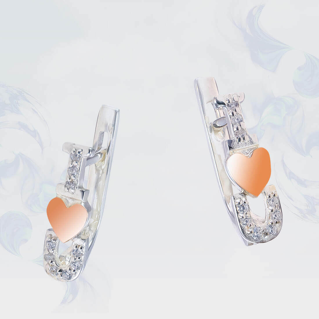 

Серьги из серебра с золотыми вставками SilverUA модель 200