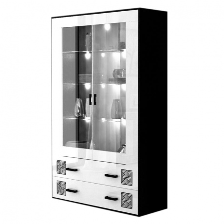 

Сервант MiroMark Виола 2Д 119,4×192×45 черный/белый глянец