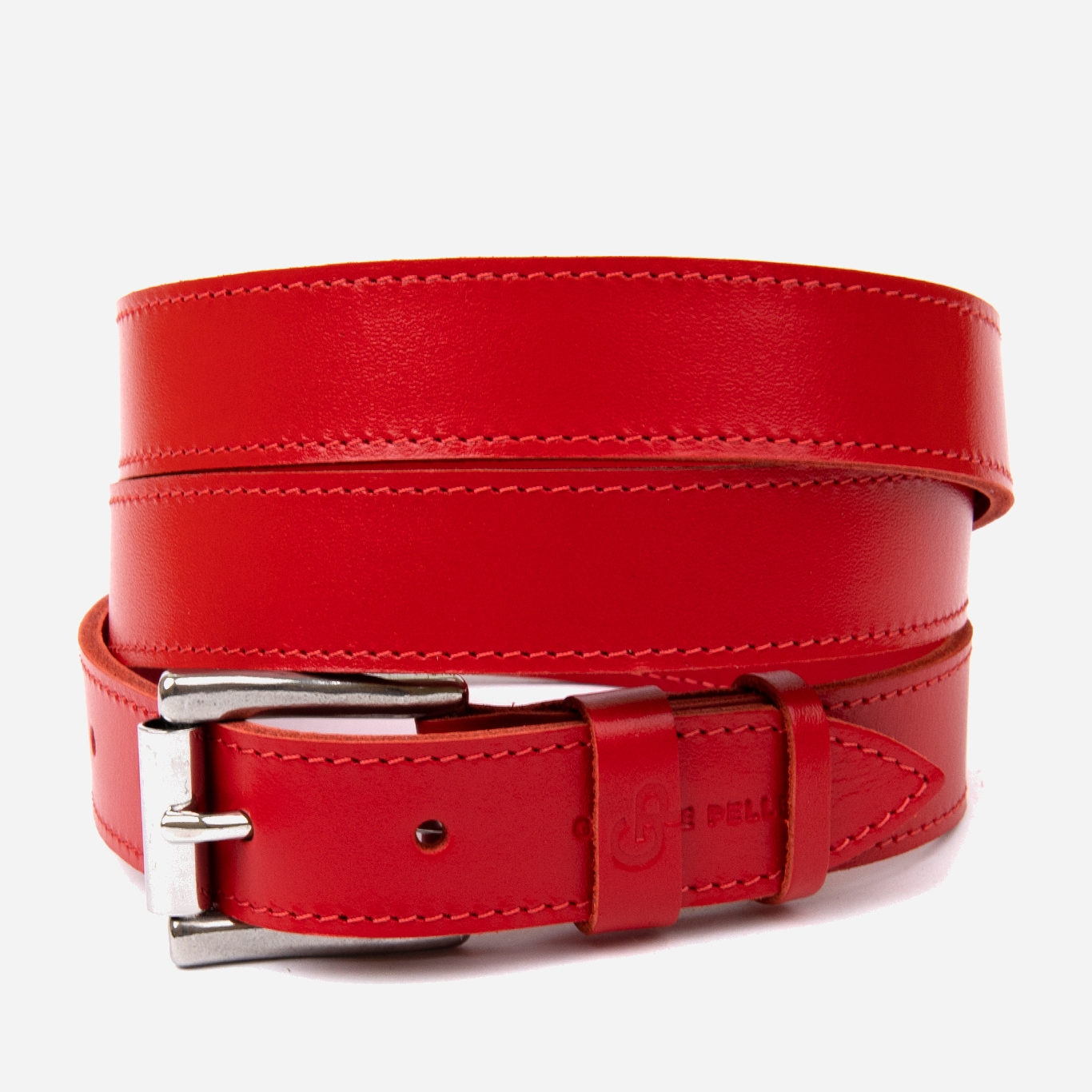 

Женский ремень кожаный Grande Pelle leather-11375 124 см Красный
