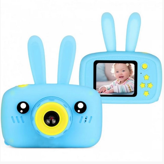 

Цифровой детский фотоаппарат зайчик Bunny GM-30 Голубой
