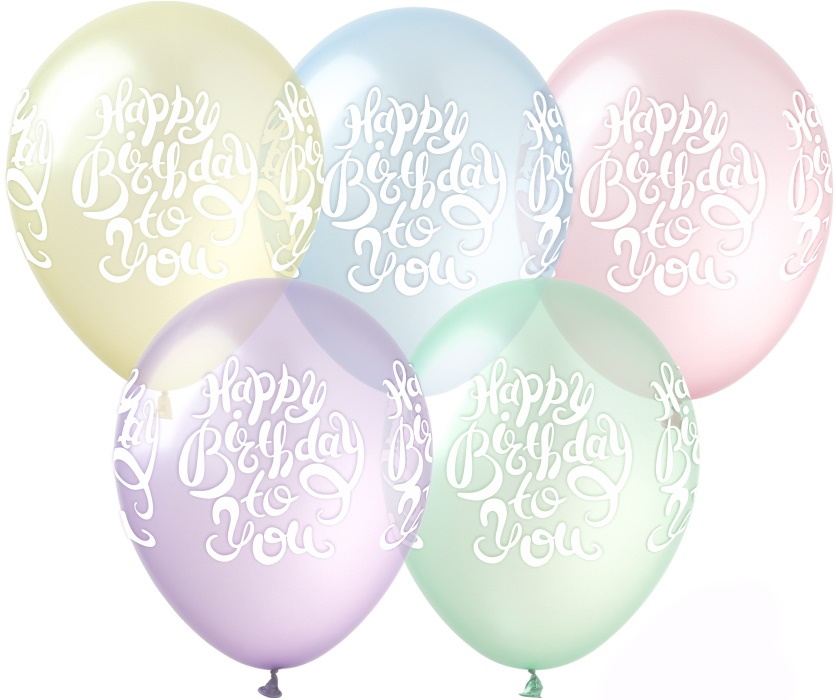 

Шарики 12" «Happy Birthday», 4 стороны, цена за уп.100шт(SDR-6)