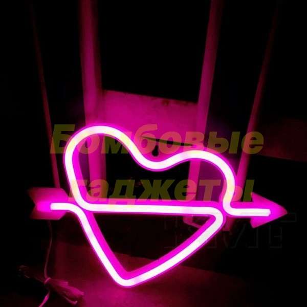 

Детский настольный светильник-ночник TTech Neon Series Arrow Heart Rose