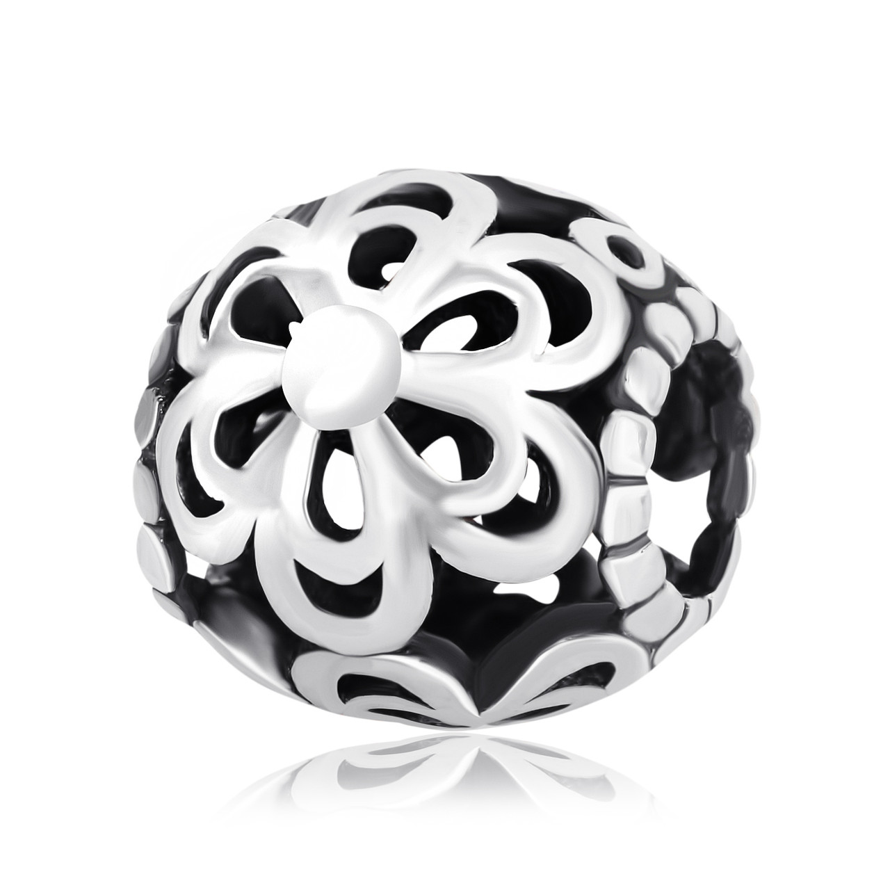 

Серебряный шарм - бусина Silvex 925 "Кружевные цветы" П5/777