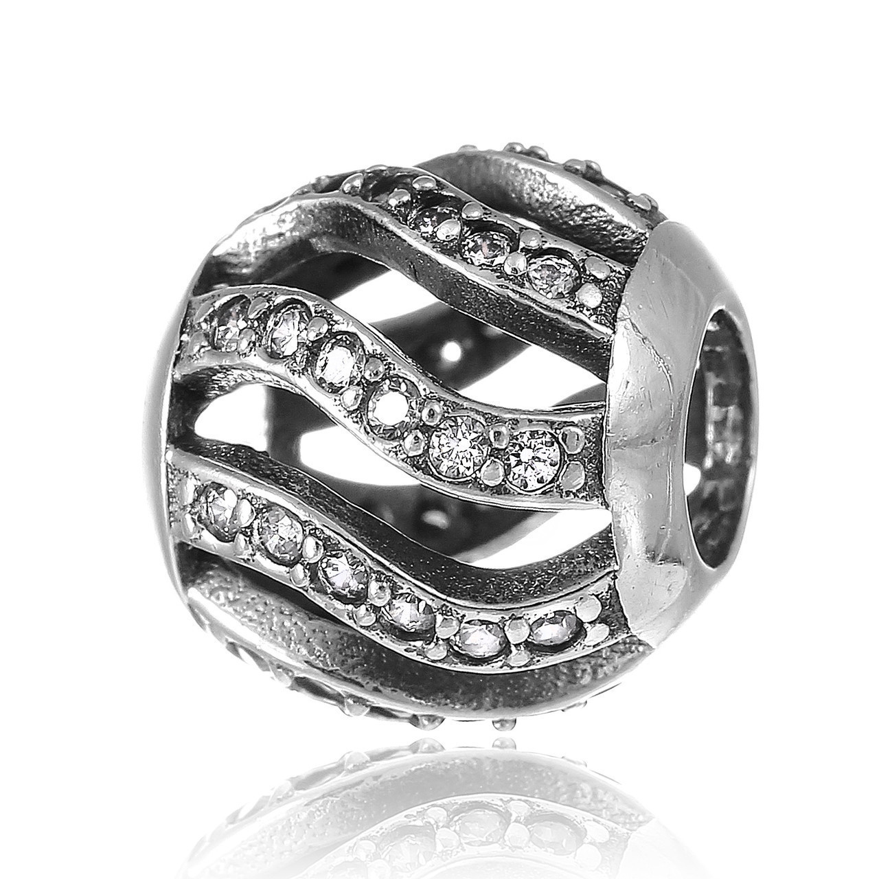 

Серебряный шарм - бусина Silvex 925 "Игривые волны 2.0" П5Ф/8062