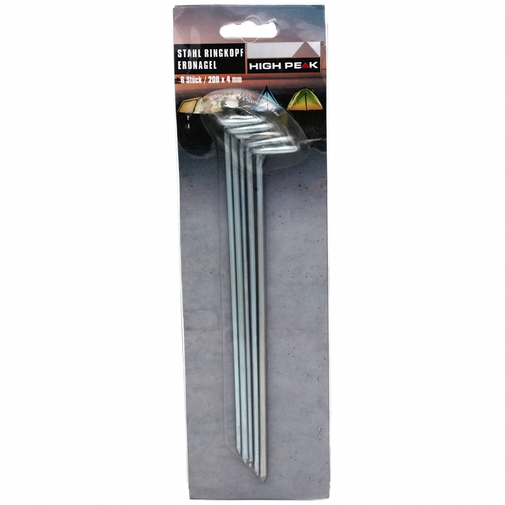 

Комплект колышков High Peak Steel Round Peg 20 см 6 шт Silver (928997)