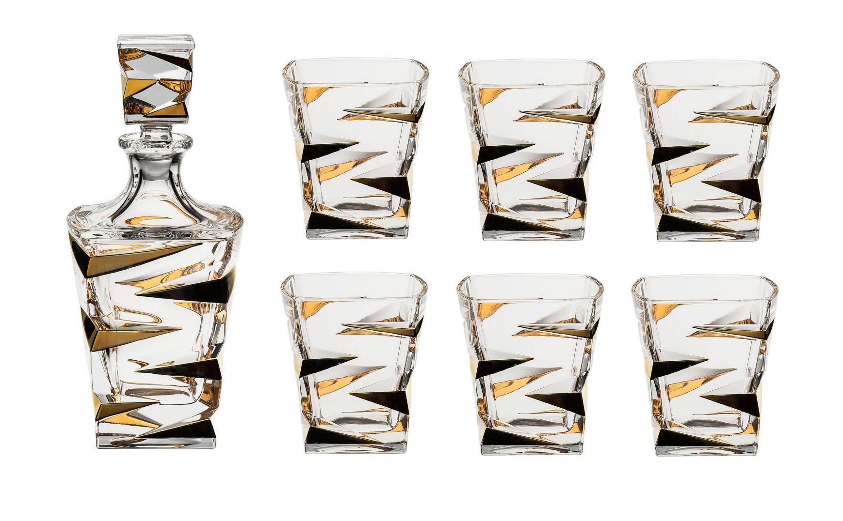 

Набір для віскі Bohemia Zig-Zag Gold 7 предметів (99999/72231/817)