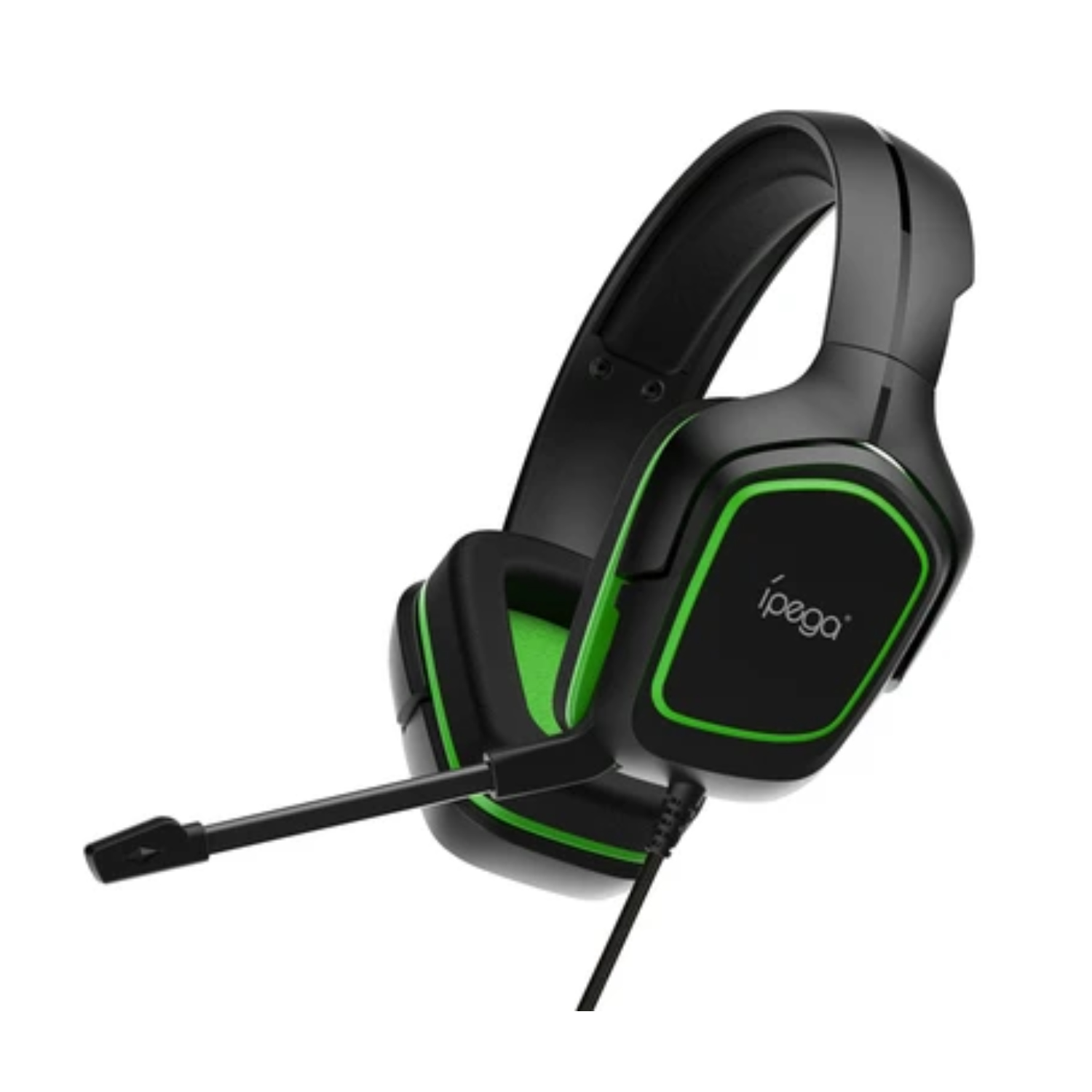 

Наушники проводные игровые накладные с микрофоном для компьютера iPega PG-R006b Черно-зелёные