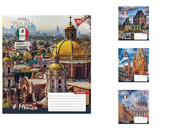 

Тетрадь А5 24 листа в линию Travel (20 шт. в упак микс видов) YES (765004)