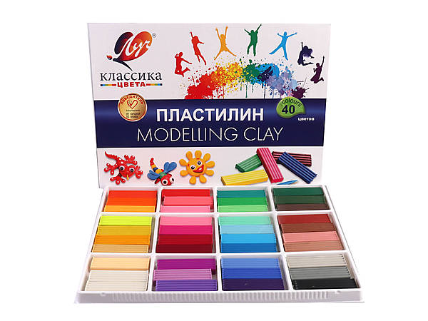 

Пластилин "Классика" 40 цв. 800 г со стеком Луч (540592)