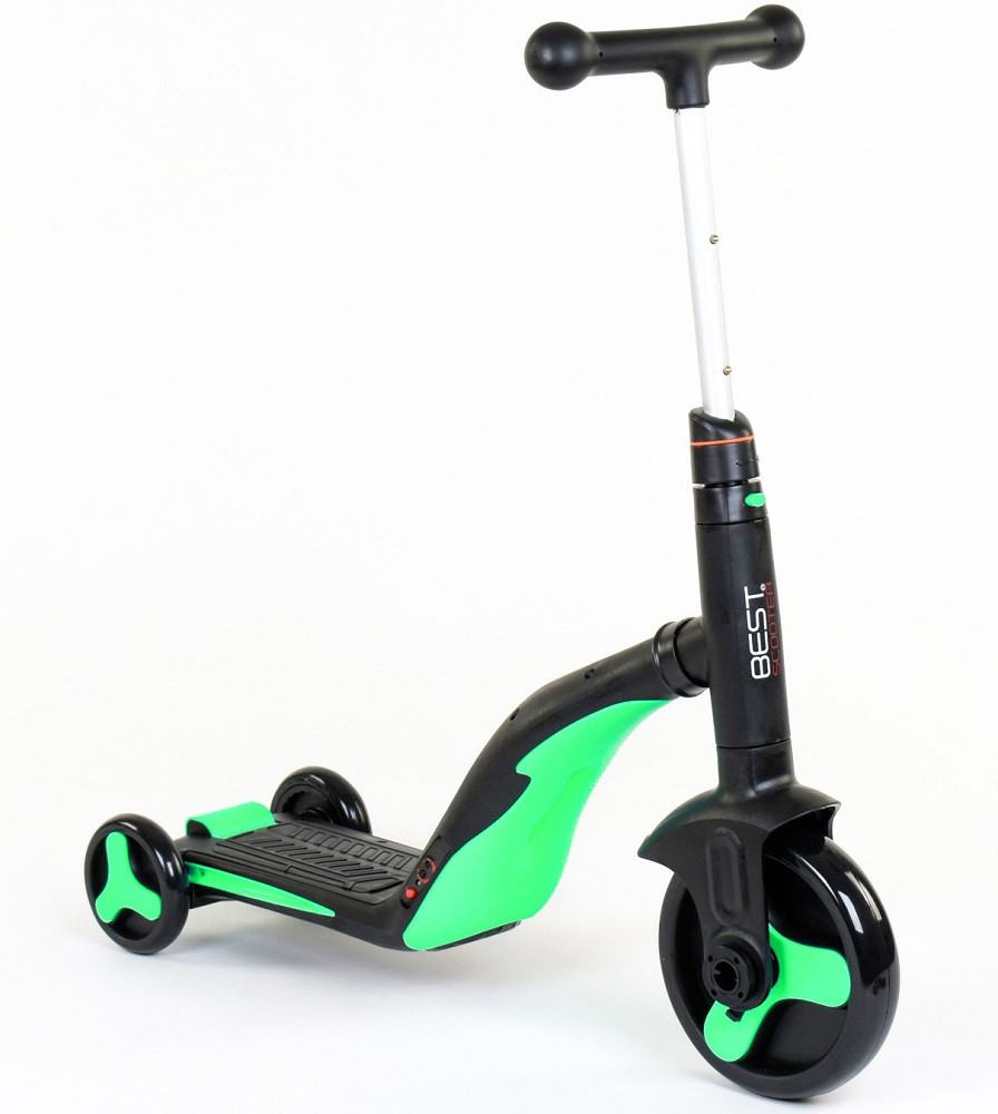 

Самокат детский 3в1 Best Scooter JT 40405 с подсветкой салатовый