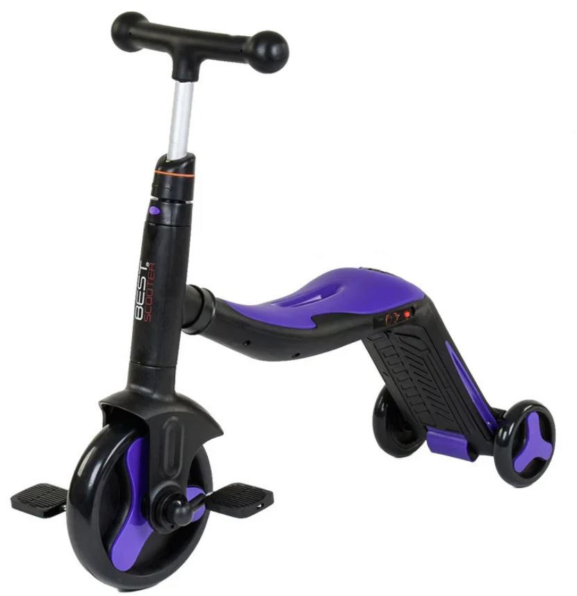 

Самокат детский 3в1 Best Scooter JT 30304 с подсветкой фиолетовый