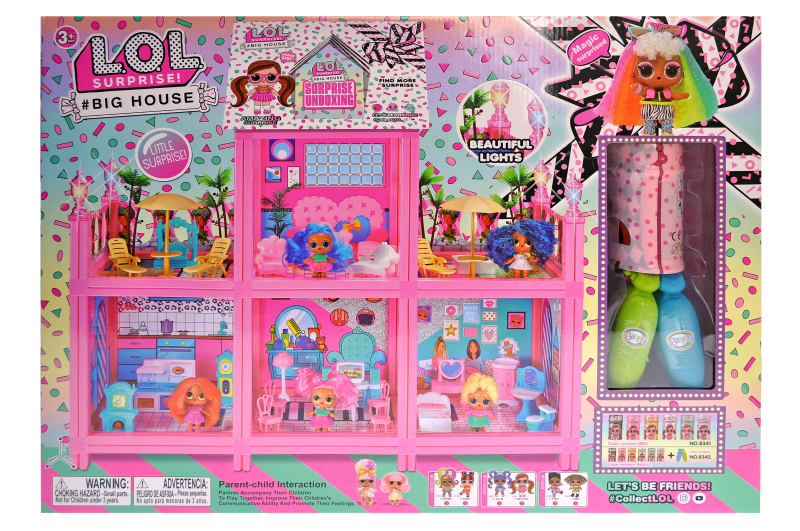 

Будиночок для ляльки ЛОЛ A-Toys "Big house" 65*49*133см рожевий 8342