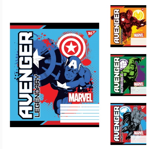 

Набор тетрадей 18 кл.YES Avengers. Legends, цена за уп.25 шт(765380)