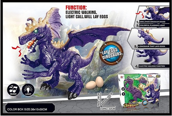 

Интерактивная игушка фигурка Динозавр 866A динозавр,батар.,свет,звук,в коробке 38*12*30см