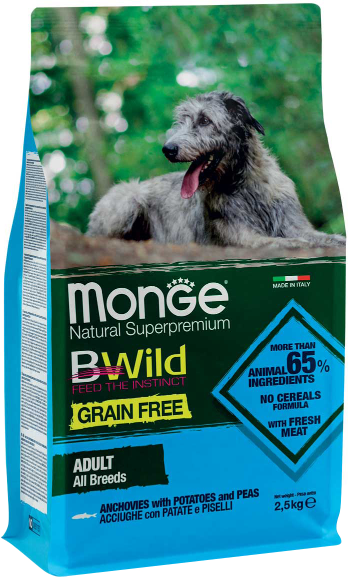 

Сухой корм Monge Dog Bwild Gr.Free анчоус 2.5 кг