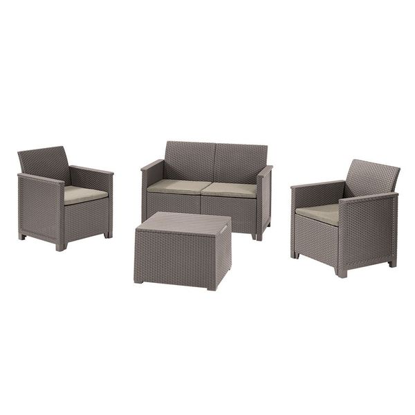 

Комплект пластиковой садовой мебели Keter Emma 2 Seater Sofa Set 246155 капучино