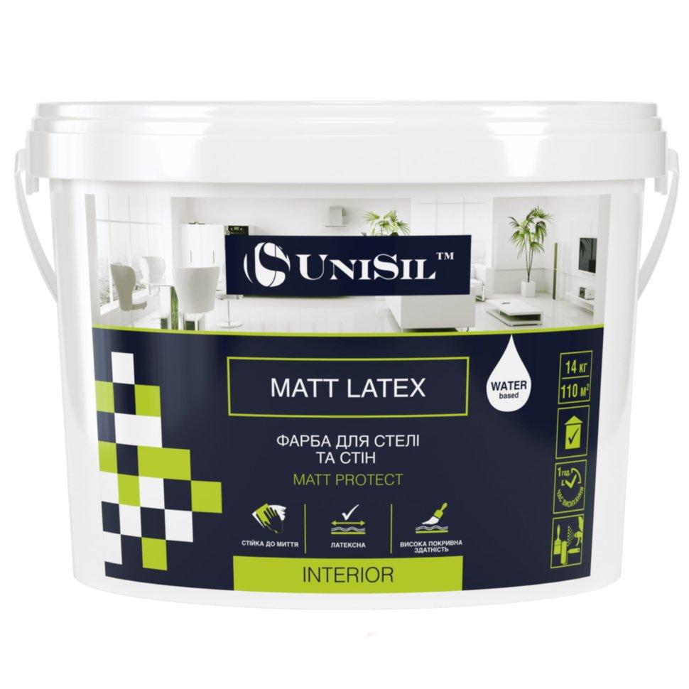 

Водоэмульсионная краска для стен Unisil Matt latex 14 кг Белая