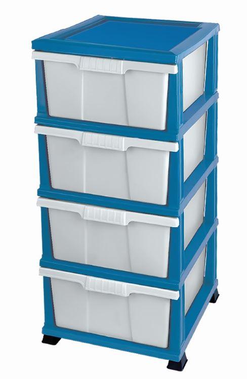 

Комод пластиковый 4-ярус. Classic синий (37х 45х 90СМ) ELIF Plastic, Турция Е-300