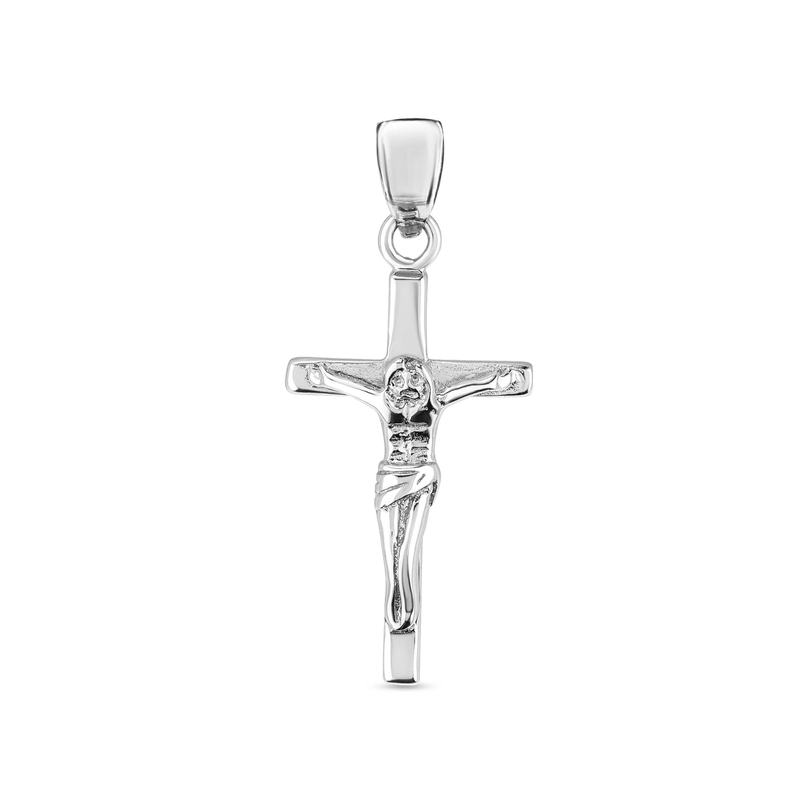 

Серебряный крестик прямой с распятием КАМЕЯ 39910922.146.002339p