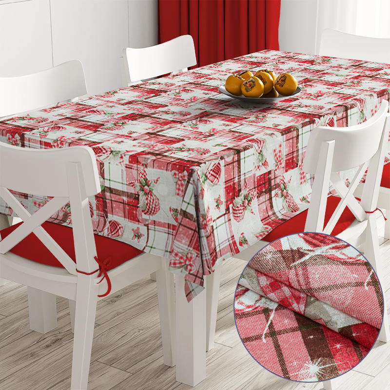 

Новогодняя скатерть Time Textile Navidad Красный TT161319 4 салфетки
