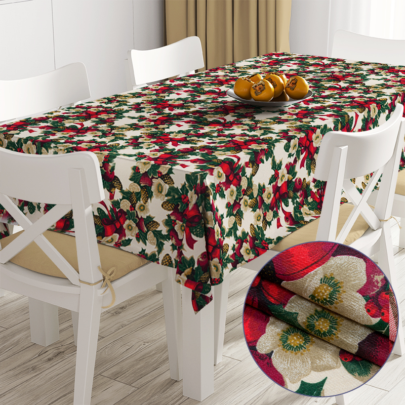 

Новогодняя скатерть Time Textile Новогодний букет Разноцветный TT153672 4 салфетки