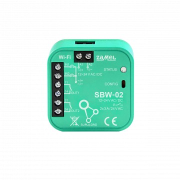 

Контроллер управления воротами Wi-Fi 2-канальный Zamel Supla SBW-02