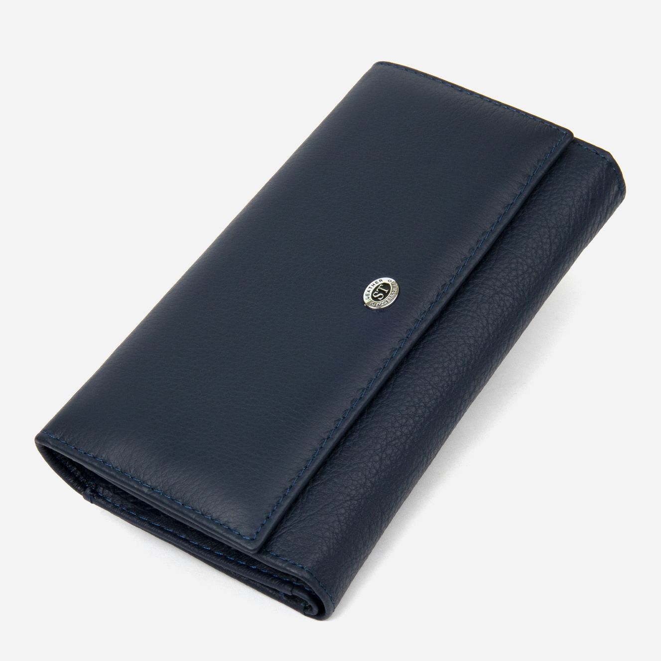 Акція на Жіночий гаманець шкіряний ST leather-19387 Темно-синій від Rozetka