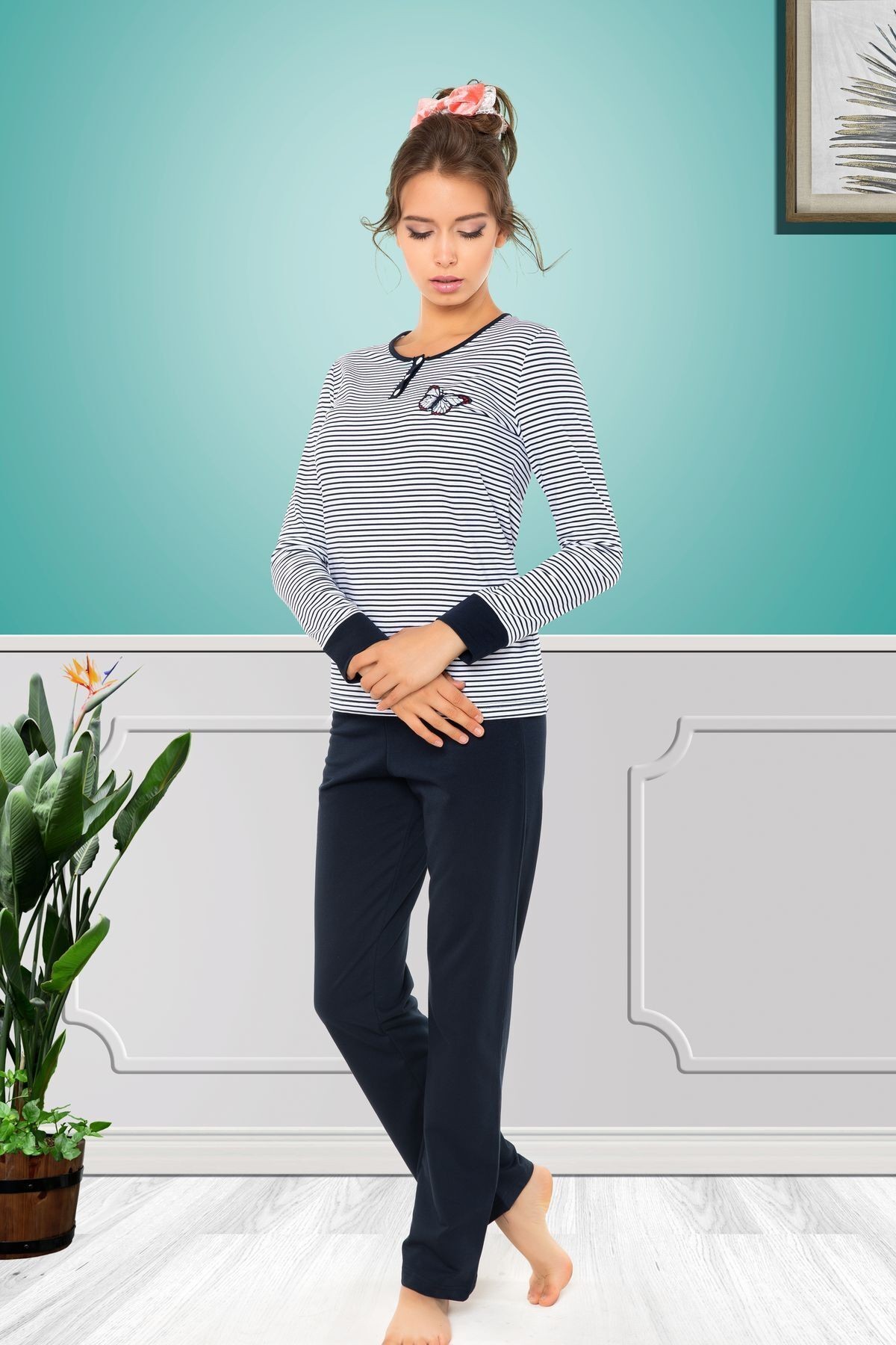 

Пижама (кофта + штаны) Sabrina F45111 Синяя S