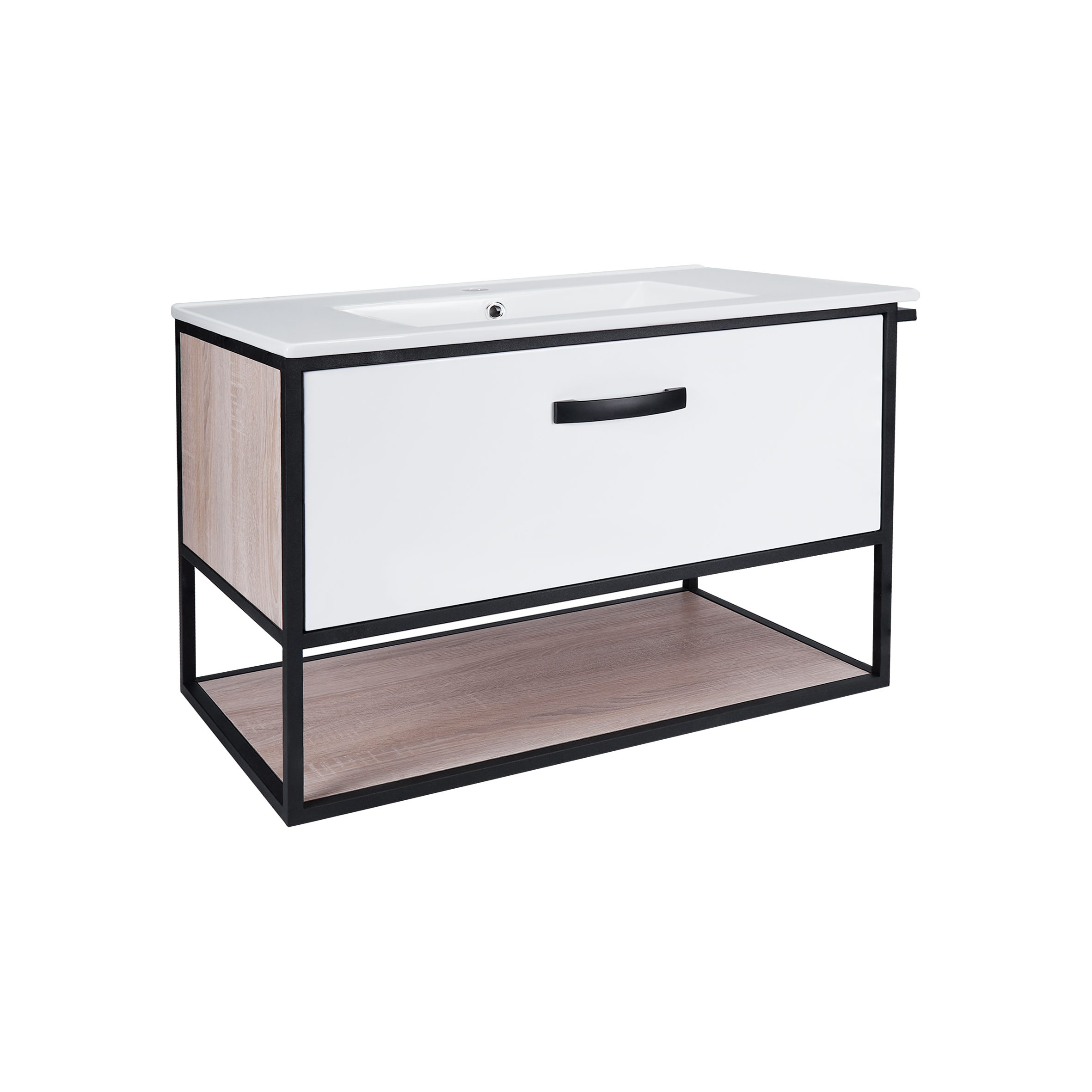 

Комплект Qtap Taurus 800х580х437 White/Whitish oak тумба подвесная + раковина врезная QT2472TPT803WWO (SR204064)