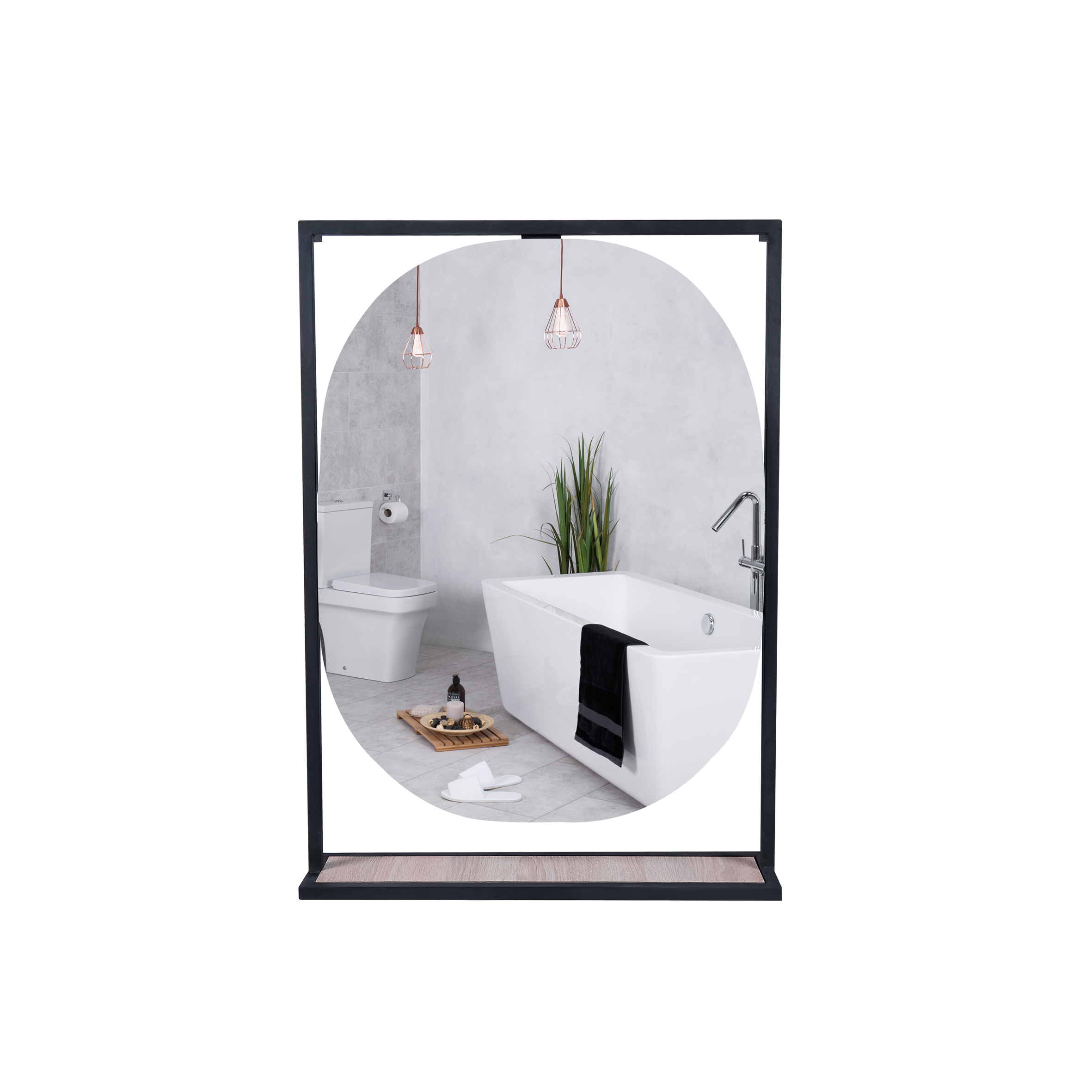 

Зеркало Qtap Taurus 600х850 Black/Whitish oak с LED-подсветкой QT2478ZP600BWO (SR204107)