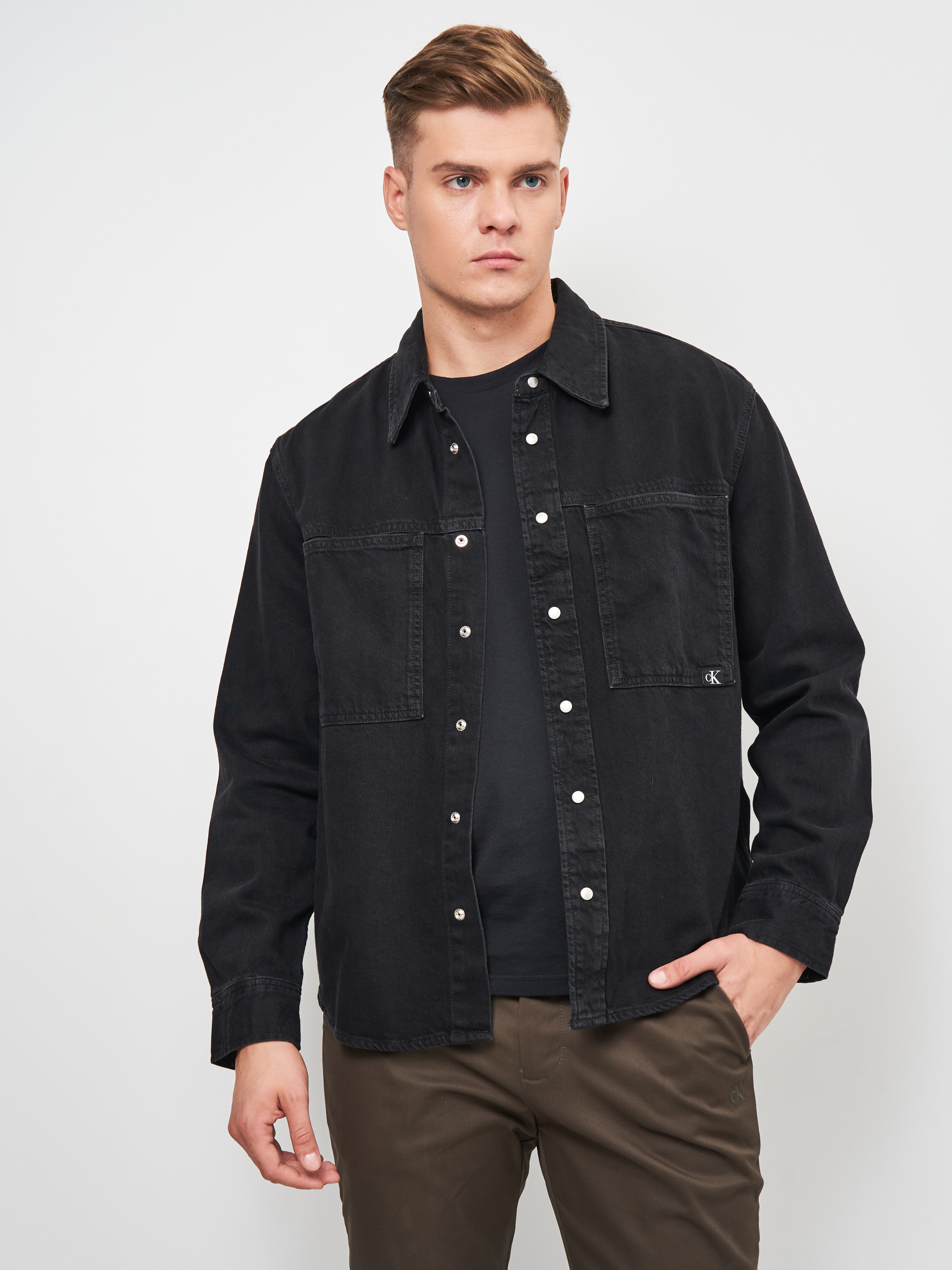 

Рубашка джинсовая Calvin Klein Jeans Linear Denim Shirt J30J319040-1BY XXL Denim Black